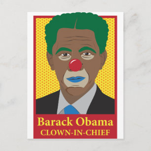 Cartão Postal Barack Obama Clown