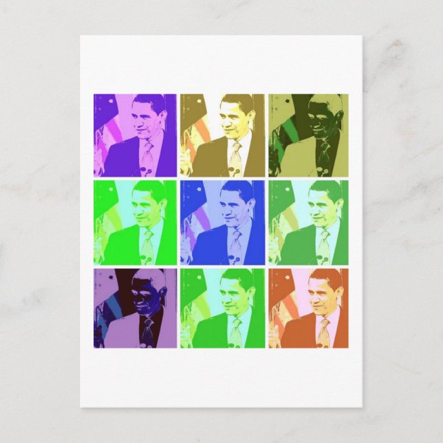 Cartão Postal Barack Obama Pop Art (Frente)