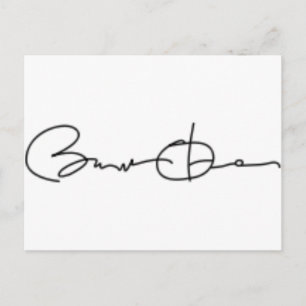 Cartão Postal Barack Obama Signature