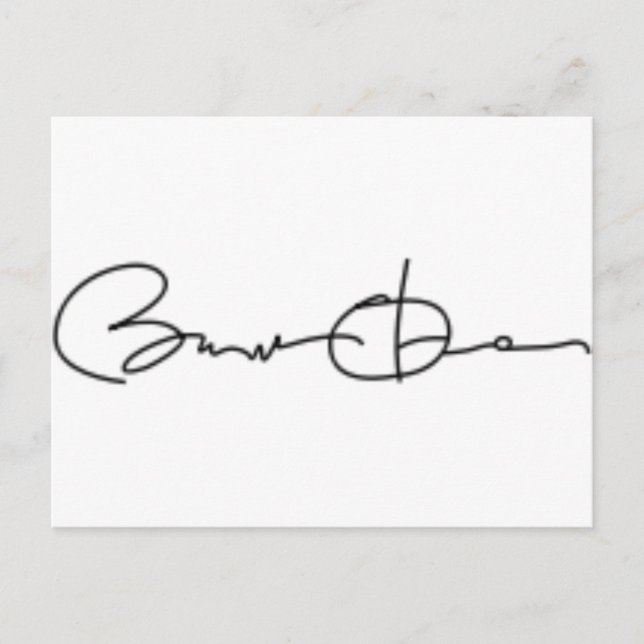 Cartão Postal Barack Obama Signature (Frente)