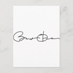 Cartão Postal Barack Obama Signature