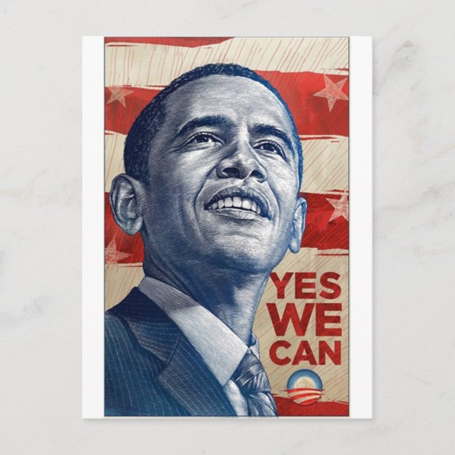 Cartão Postal Barack Obama Sim Podemos (Frente)