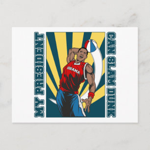 Cartão Postal Barack Obama Slam Dunk
