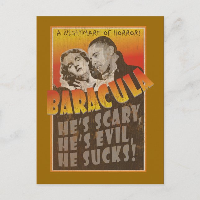 Cartão Postal Baracula - Poster de Filme Barack Obama (Frente)