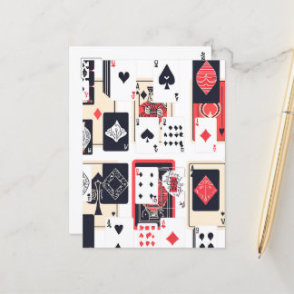 Cartão Postal Baralho de Cartas | Abstrato Moderno