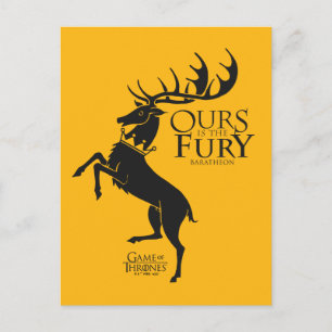 Cartão Postal Baratheon Sigil - A nossa é a Fúria
