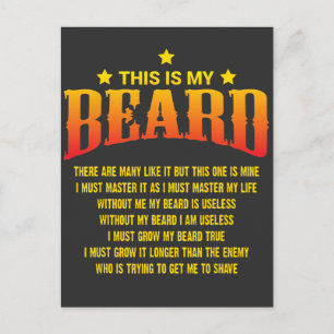 Cartão Postal Barba Engraçada Dizendo - Presente Dia de os pais
