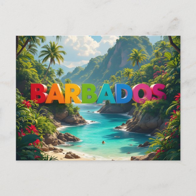 Cartão Postal Barbados linda (Frente)