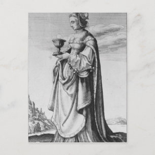 Cartão Postal Barbara, gravada por Wenceslaus Hollar, 1647