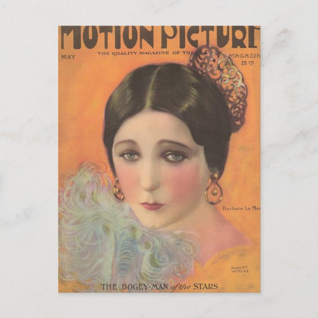 Cartão Postal Barbara La Marr - Revista cinematográfica de 1924 (Frente)