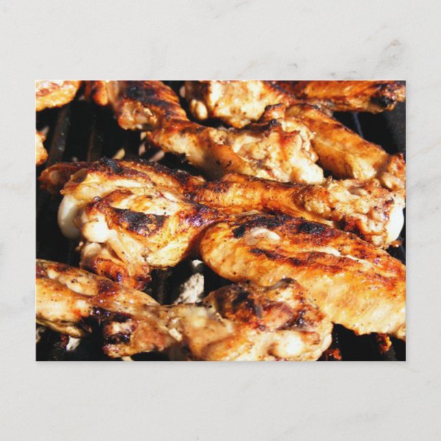 Cartão Postal Barbecue Chicken Wings Card (Frente)