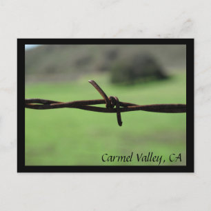 Cartão Postal Barbed Wire Fence Carmel Valley, CA Postcard