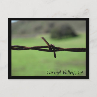 Cartão Postal Barbed Wire Fence Carmel Valley, CA Postcard