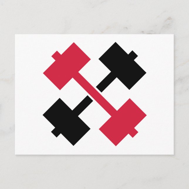 Cartão Postal Barbells cruzados (Frente)