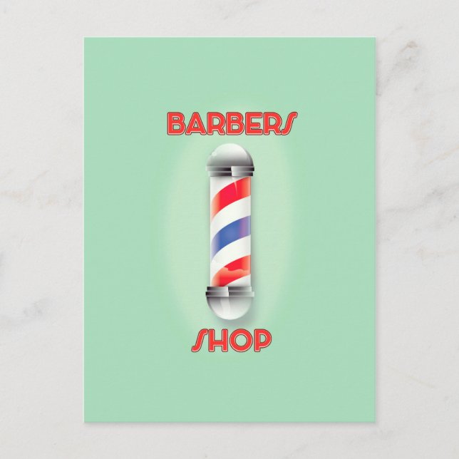 Cartão Postal Barbers Compram Sinal de Polo Vintage (Frente)