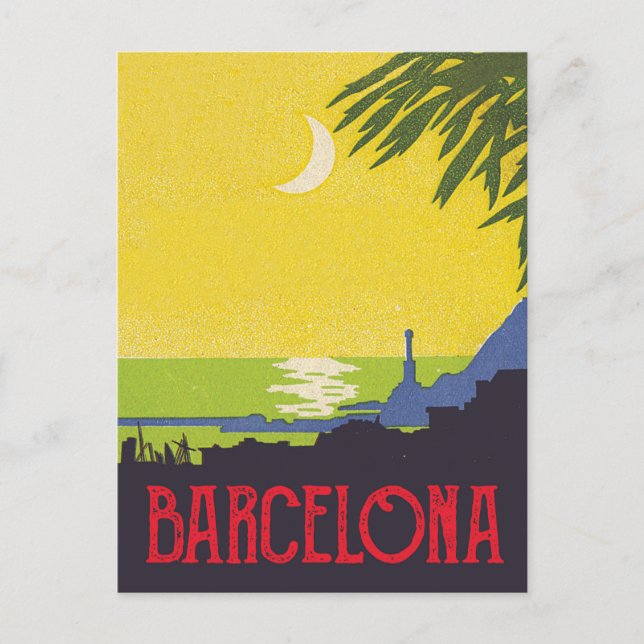 Cartão Postal Barcelona à Noite (Frente)