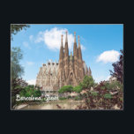 Cartão Postal Barcelona, Espanha do Templo Sagrada Familia<br><div class="desc">Barcelona, Espanha</div>