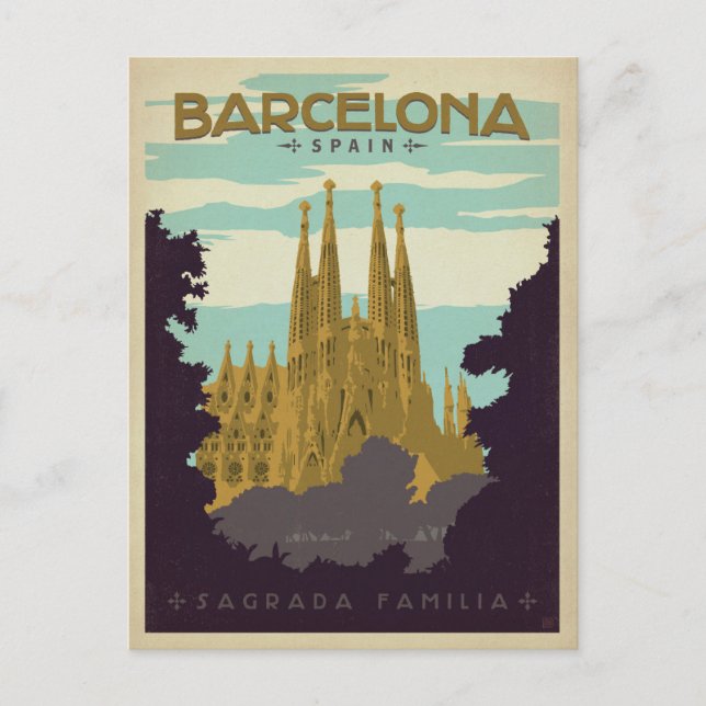 Cartão Postal Barcelona, Espanha - Sagrada Família (Frente)