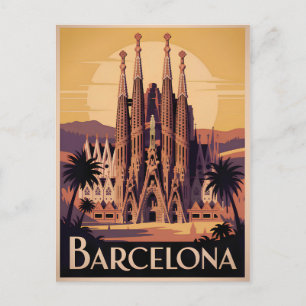 Cartão Postal Barcelona Espanha vintage