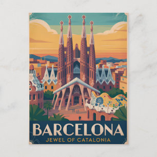 Cartão Postal Barcelona Espanha vintage