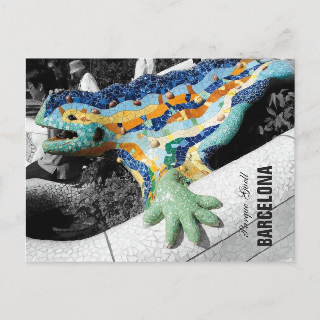 Cartão Postal Barcelona Gaudi Park Guell (Frente)