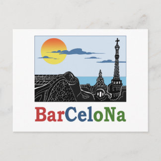 Cartão Postal Barcelona Parque Güell