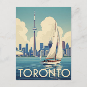 Cartão Postal Barco à Vela Antigo em Toronto Canadá Viagem