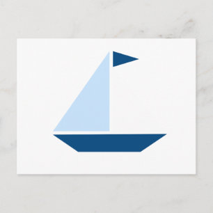 Cartão Postal Barco a Vela Bandeira Azul
