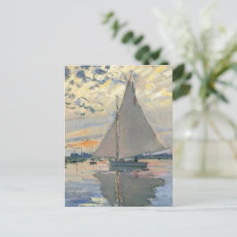 Cartão Postal Barco à Vela de Monet Impressionismo Francês Arte 
