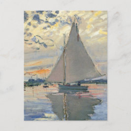 Cartão Postal Barco à Vela de Monet Impressionismo Francês Arte 