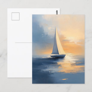 Cartão Postal Barco à vela no Sunset