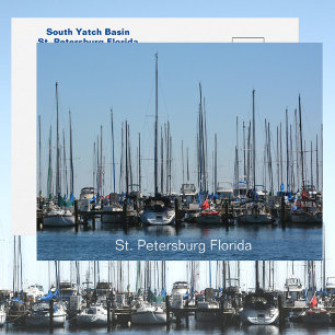 Cartão Postal Barco à Vela St Petersburg FL Yatch Basin Fotográf