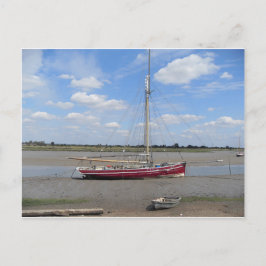 Cartão Postal Barco à vela vermelho