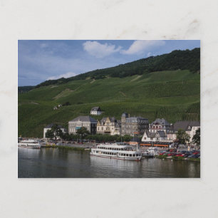 Cartão Postal Barco de cruzeiro no rio Mosel, Bernkastel Kues, G