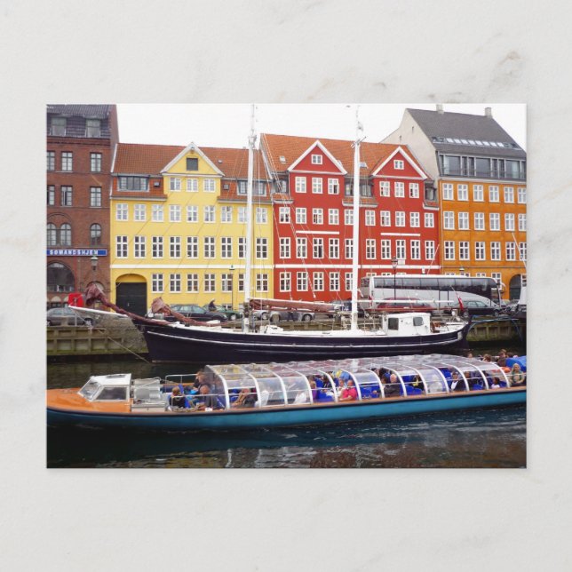 Cartão Postal barco de ferry de nyhavn (Frente)
