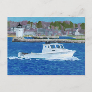 Cartão Postal Barco de Lagostas Portland, Maine