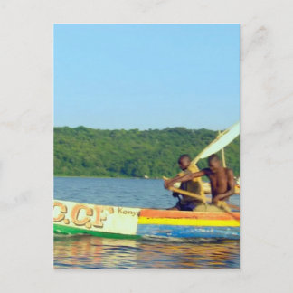 Cartão Postal BARCO DE PESCA Lago Victoria Quénia