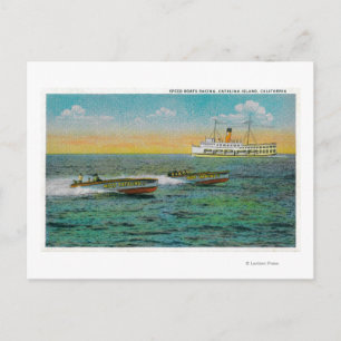 Cartão Postal Barco de velocidade na ilha Catalina, Califórnia