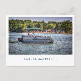 Cartão Postal Barco do Lago Summerset Illinois