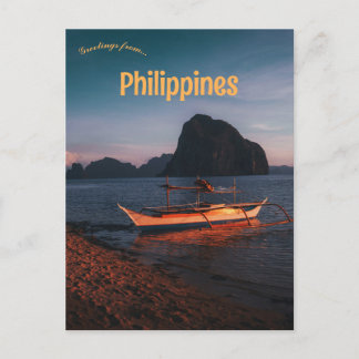 Cartão Postal Barco em El Nido Palawan Filipinas