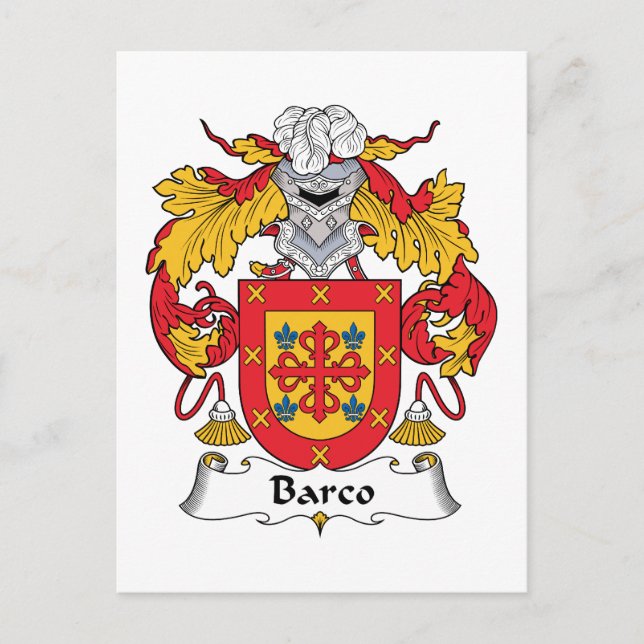 Cartão Postal Barco Family Crest (Frente)