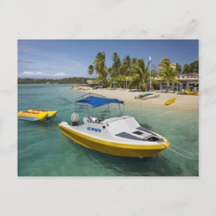 Cartão Postal Barco motorizado e barco banana