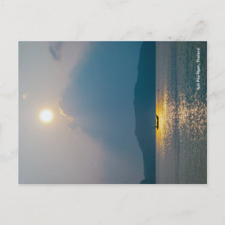 Cartão Postal Barco no pôr do sol, Koh pha ngan