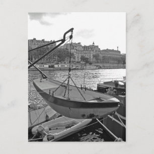 Cartão Postal Barco no rio Sena de Paris