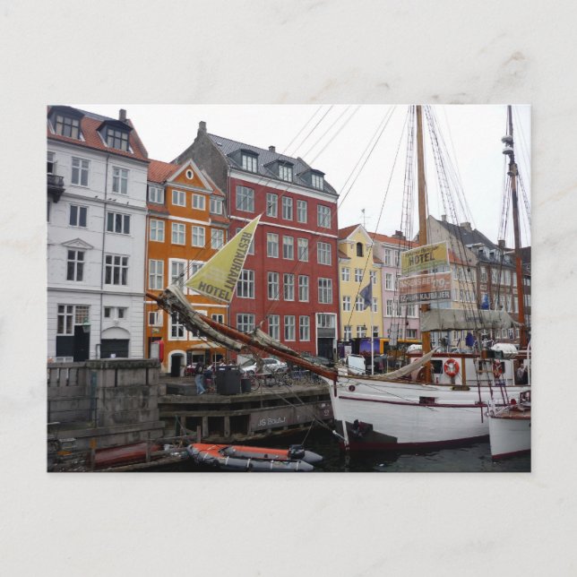 Cartão Postal barco nyhavn (Frente)