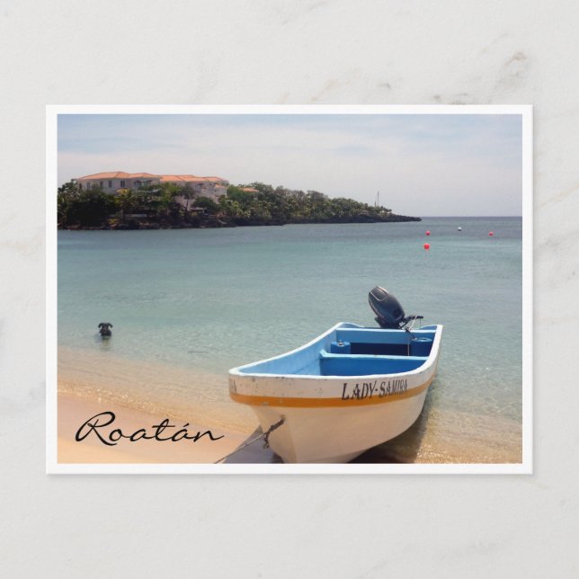 Cartão Postal barco roatán (Frente)