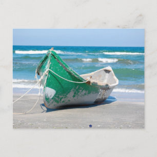 Cartão Postal Barco-solitário607 Onda litoral oceânica em linha