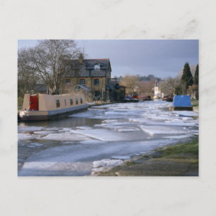 Cartão Postal Barcos a Canal no inverno