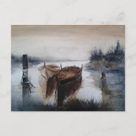 Cartão Postal barcos a cores