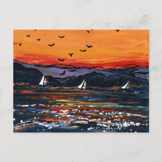 Cartão Postal Barcos à vela ao sol